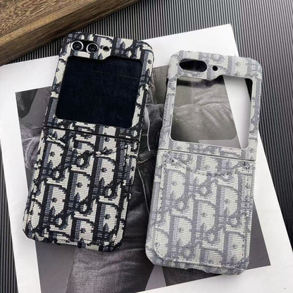 Luxury Canvas Flip Case with Card Slot