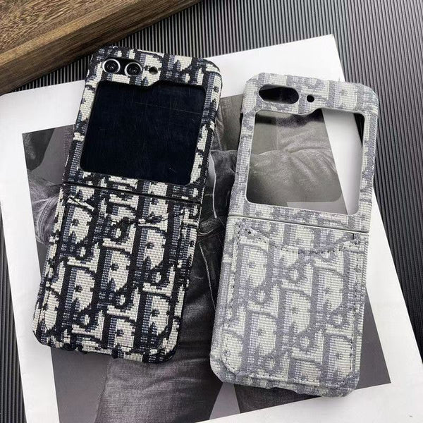 Luxury Canvas Flip Case with Card Slot