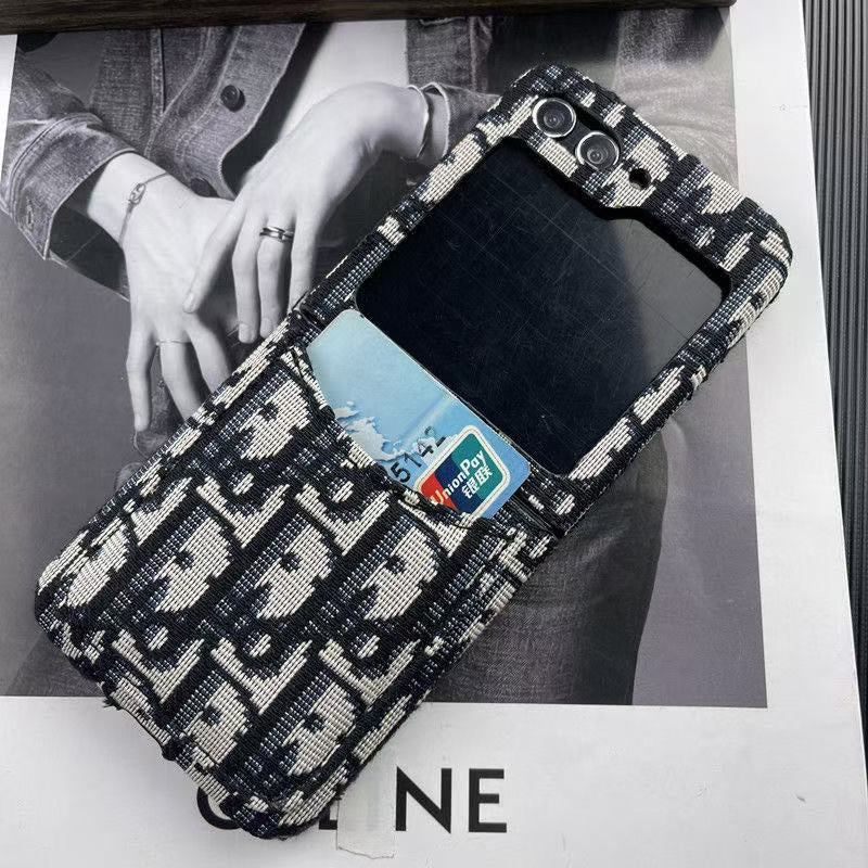 Luxury Canvas Flip Case with Card Slot