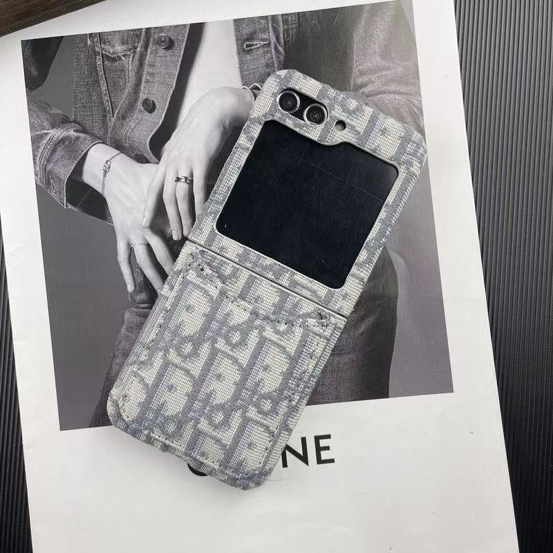 Luxury Canvas Flip Case with Card Slot