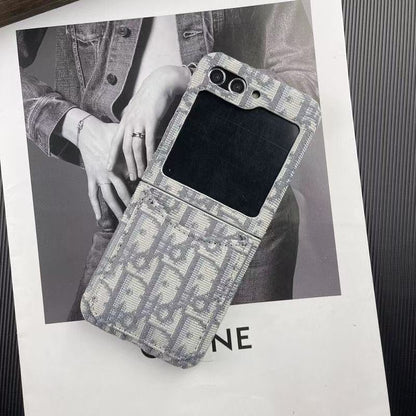 Luxury Canvas Flip Case with Card Slot