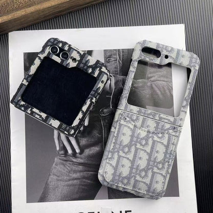 Luxury Canvas Flip Case with Card Slot