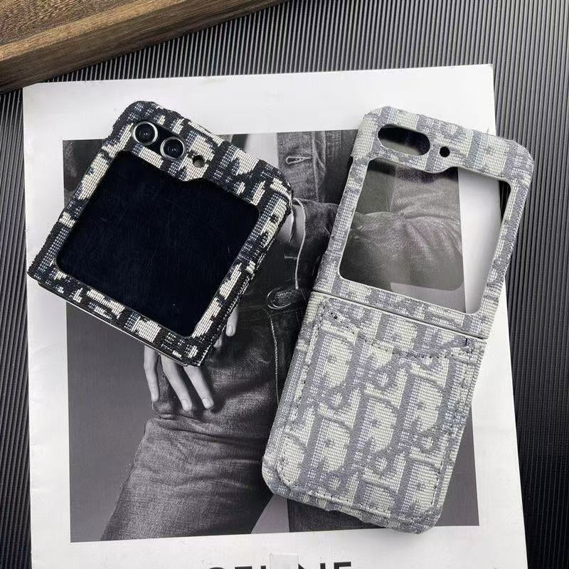 Luxury Canvas Flip Case with Card Slot